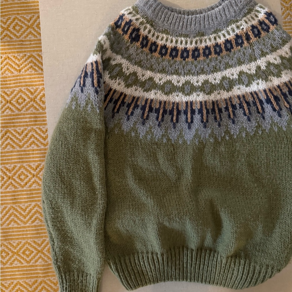Green knit sweater
